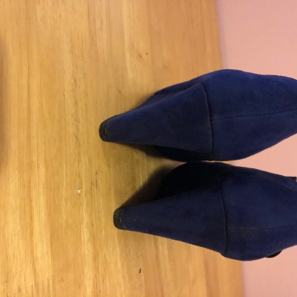 London Rebel blue suede wedge pump size 6 - Picture 4 of 6